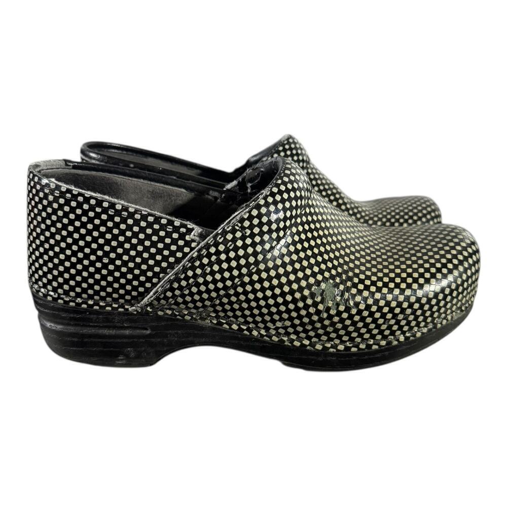 Dansko Professional Clogs Patent Leather Black White Checkered Women’s US 8 - Picture 1 of 8